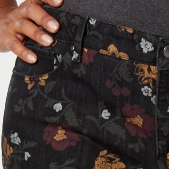 Charter Club Bristol Skinny Jeans 6 Ankle Floral Print Neutral Fall Trendy Cozy - Picture 1 of 10